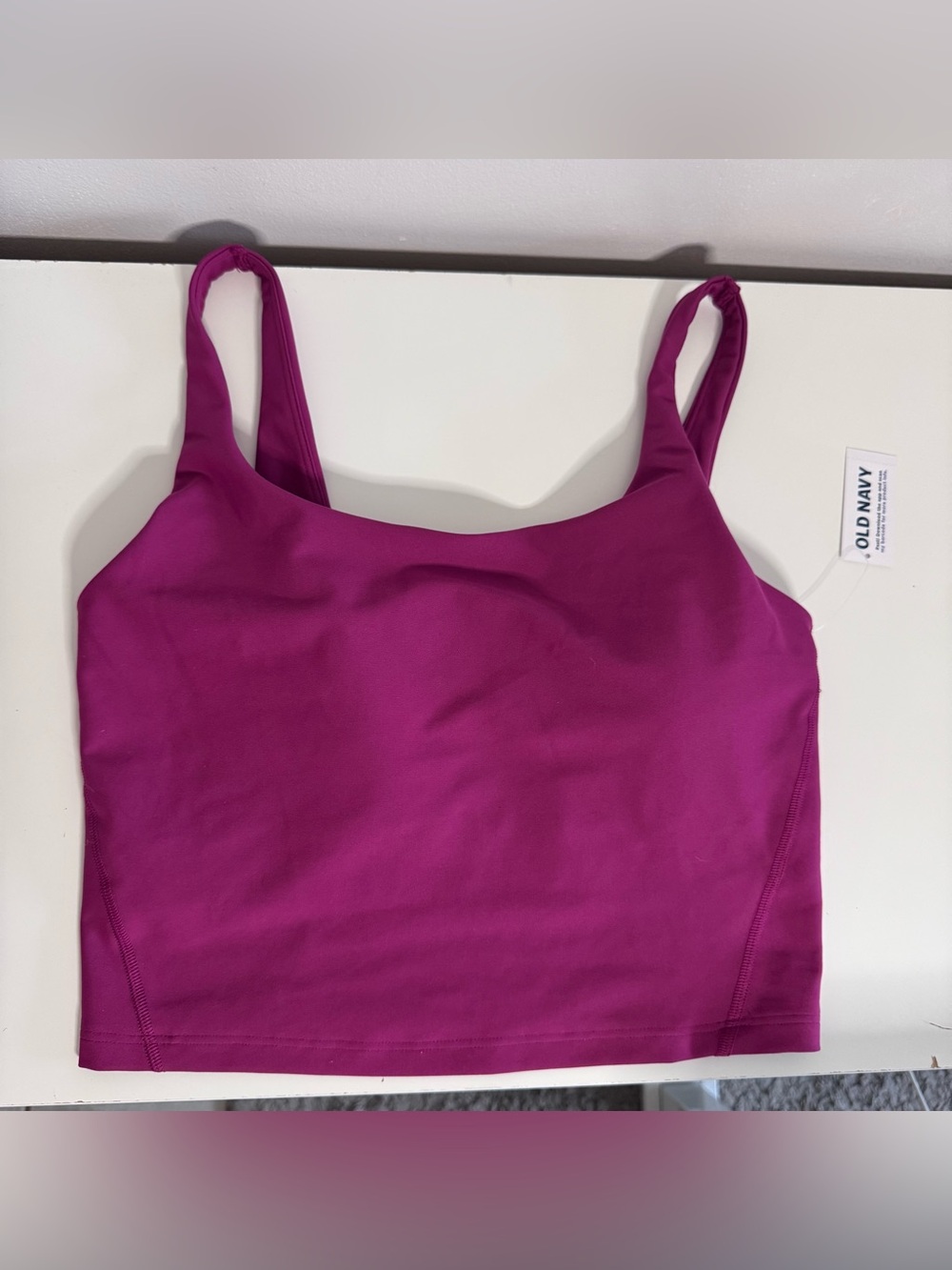New Old Navy Magenta Scoop Neck Cropped Tank Top Longline Sports Bra